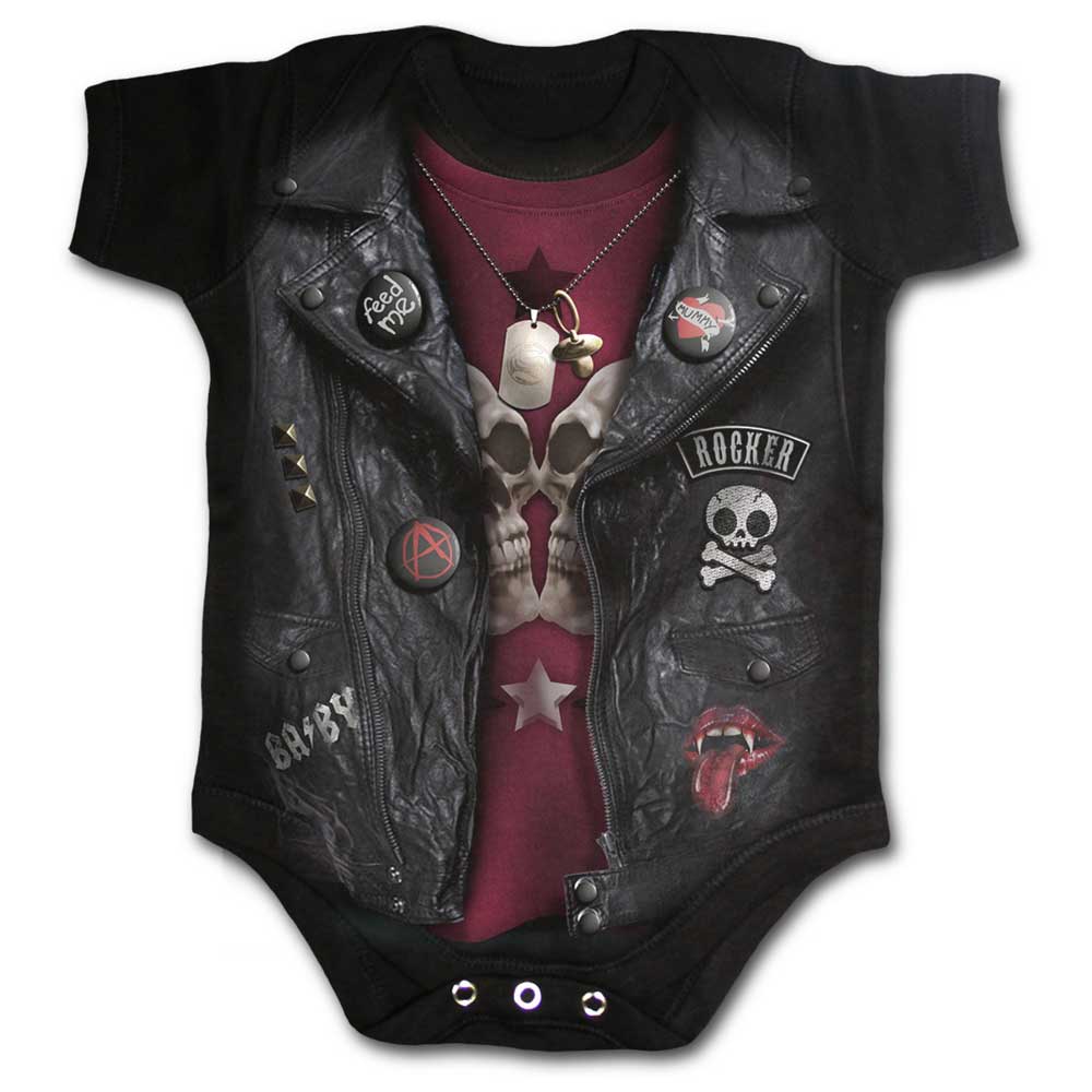 Spiral - BABY BIKER Romper baby - Zwart